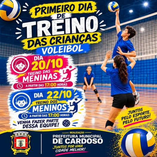 PRIMEIRO DIA DE TREINO DE VÔLEI DAS CRIANÇAS!