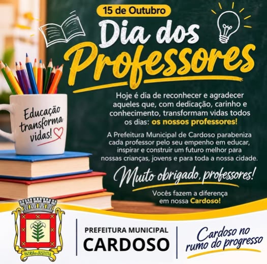 15 DE OUTUBRO — DIA DOS PROFESSORES!